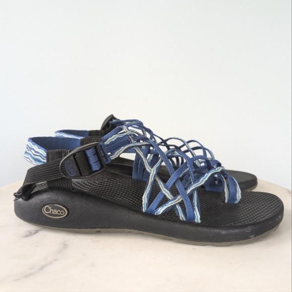 Chaco Women's ZX/3 Blue Strappy Outdoor Adventure Sandals - Picture 3 of 10